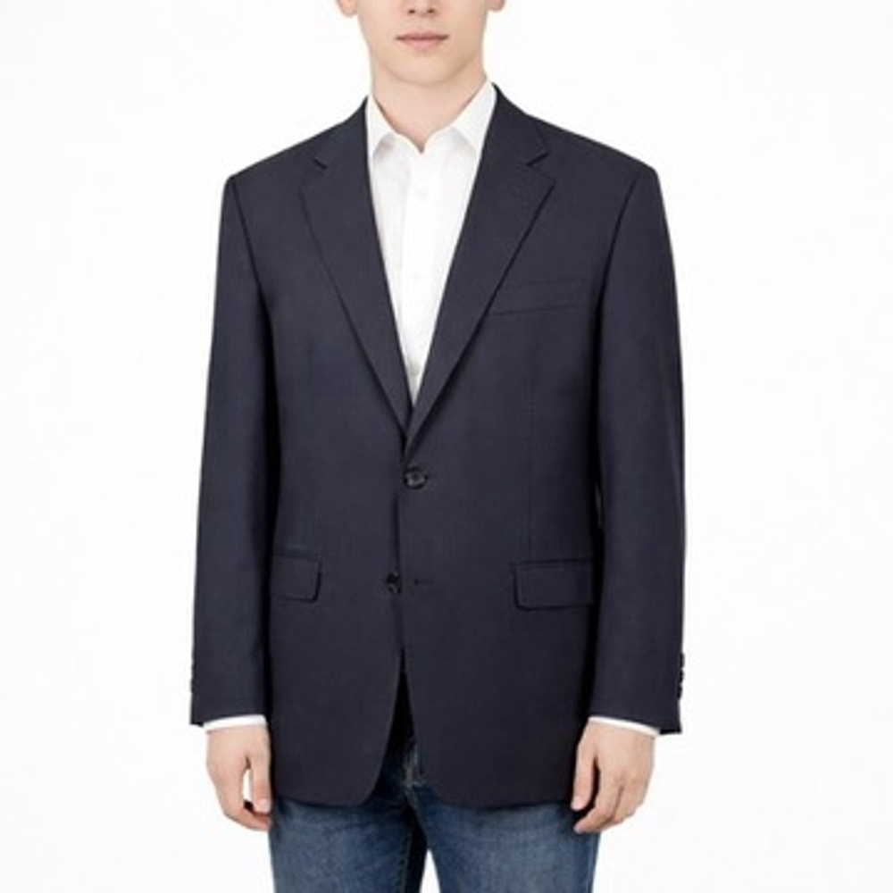 Canali Navy Blue Blazer Wool Travel Water Resistant Jacket Mens Size 46R IT 56R
